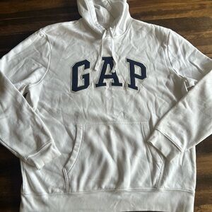 GAP White Hoodie with Navy Logo Tag